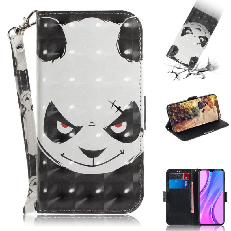 Folio Deksel for Xiaomi Redmi 9 Sint Panda Med Tanga