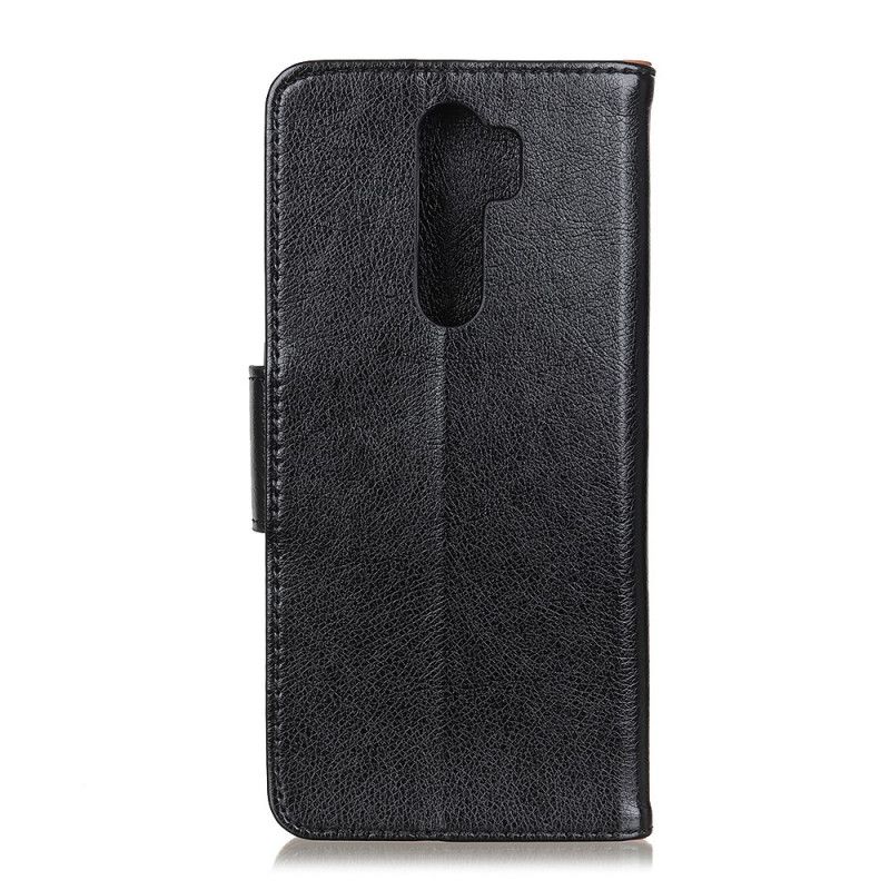 Folio Deksel for Xiaomi Redmi 9 Svart Delt Nappaskinn