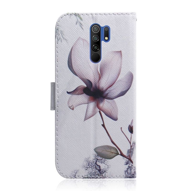 Folio Deksel Xiaomi Redmi 9 Gammel Roseblomst