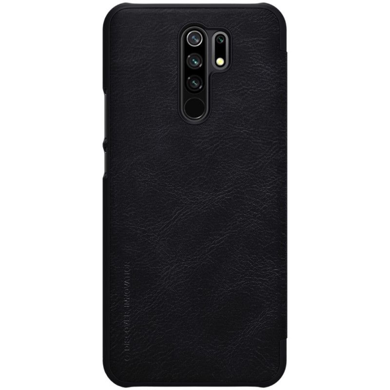 Folio Deksel Xiaomi Redmi 9 Svart Mobildeksel Nillkin Qin-Serien