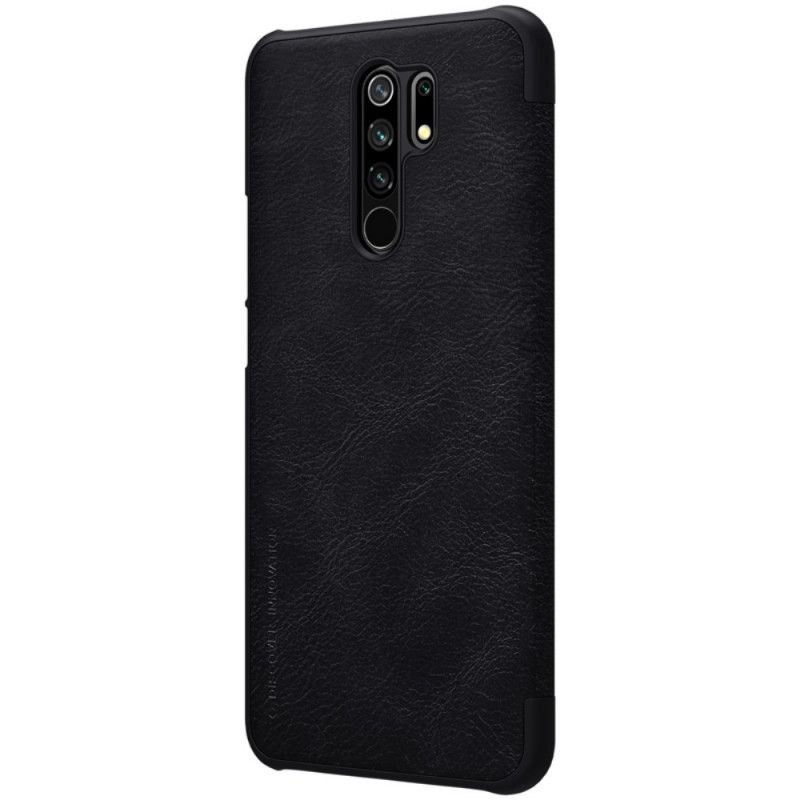 Folio Deksel Xiaomi Redmi 9 Svart Mobildeksel Nillkin Qin-Serien