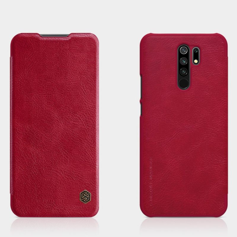 Folio Deksel Xiaomi Redmi 9 Svart Mobildeksel Nillkin Qin-Serien