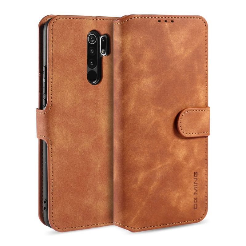 Folio Deksel Xiaomi Redmi 9 Svart Retro Dg.Ming Anti-fall