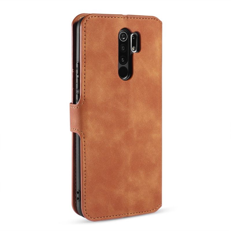 Folio Deksel Xiaomi Redmi 9 Svart Retro Dg.Ming Anti-fall