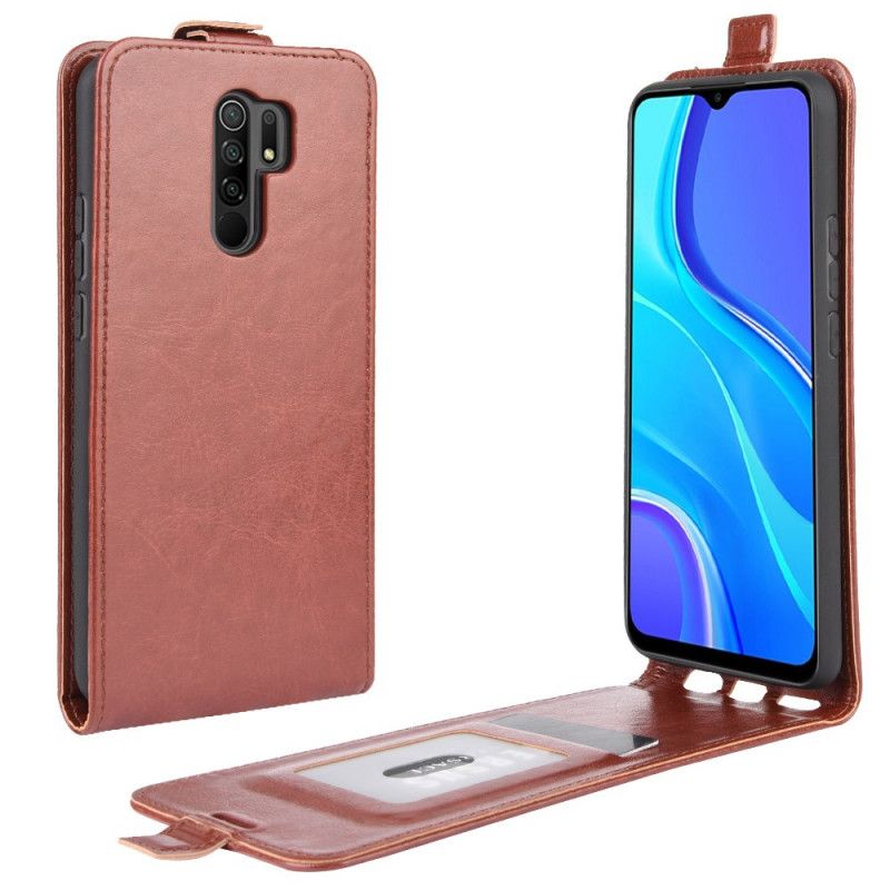 Folio Deksel Xiaomi Redmi 9 Svart Sammenleggbar Skinneffekt Anti-fall