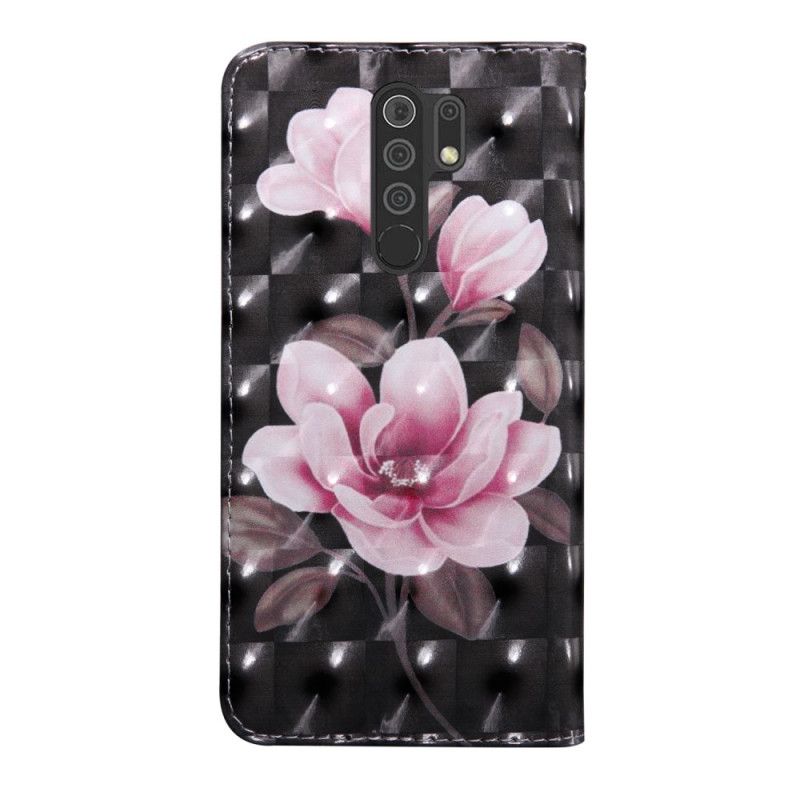 Lærdeksel Folio Deksel Xiaomi Redmi 9 Blomster Blomstrer