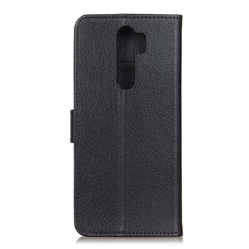 Lærdeksel Folio Deksel Xiaomi Redmi 9 Svart Premium Litchi-Effekt