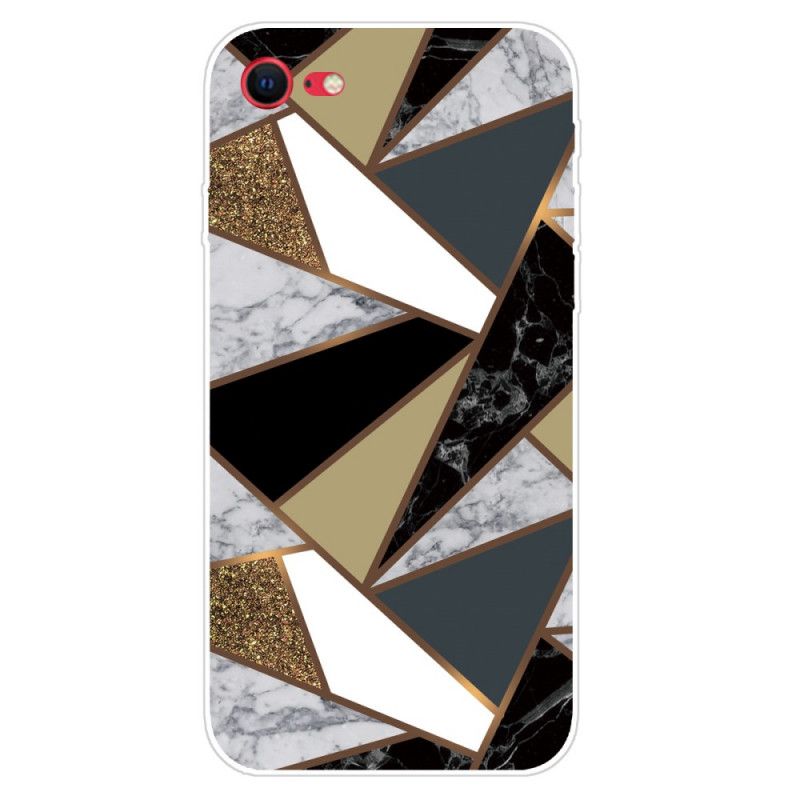 Deksel for iPhone 7 / 8 / SE 2 Svart Geometrisk Marmor