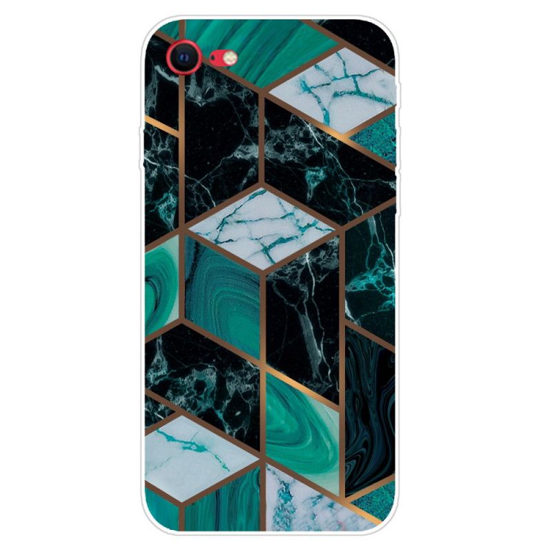 Deksel for iPhone 7 / 8 / SE 2 Svart Geometrisk Marmor