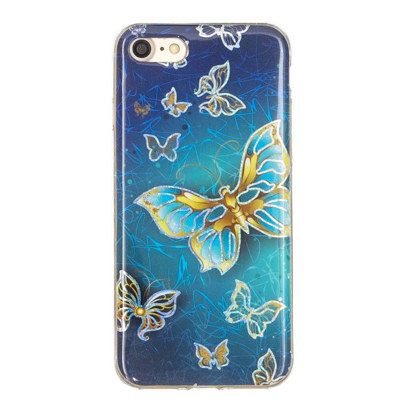 Deksel iPhone 7 / 8 / SE 2 Glitterdesign Sommerfugler Anti-fall