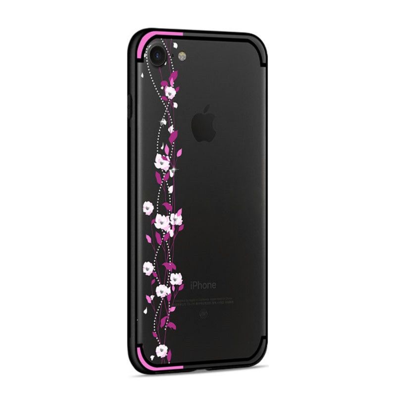 Deksel iPhone 7 / 8 / SE 2 Gul Blomster Og Rhinestones Nxe