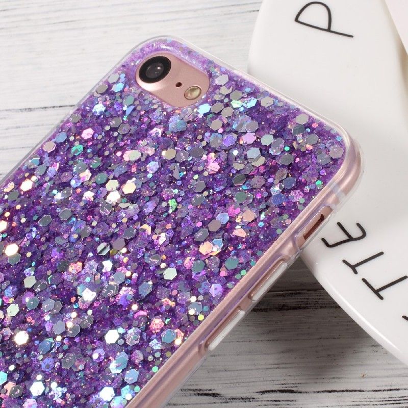 Deksel iPhone 7 / 8 / SE 2 Magenta Premium Glitter