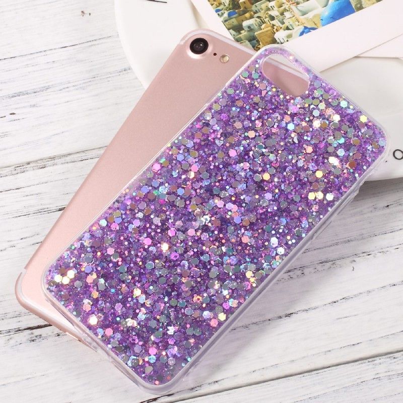 Deksel iPhone 7 / 8 / SE 2 Magenta Premium Glitter