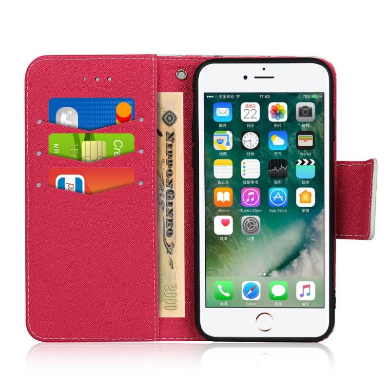 Folio Deksel iPhone 7 / 8 / SE 2 Magenta Stropper