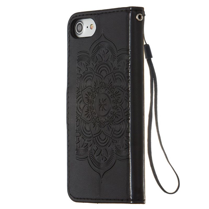 Folio Deksel iPhone 7 / 8 / SE 2 Svart Dreamcatcher-Trykk Og Stropp Beskyttelse