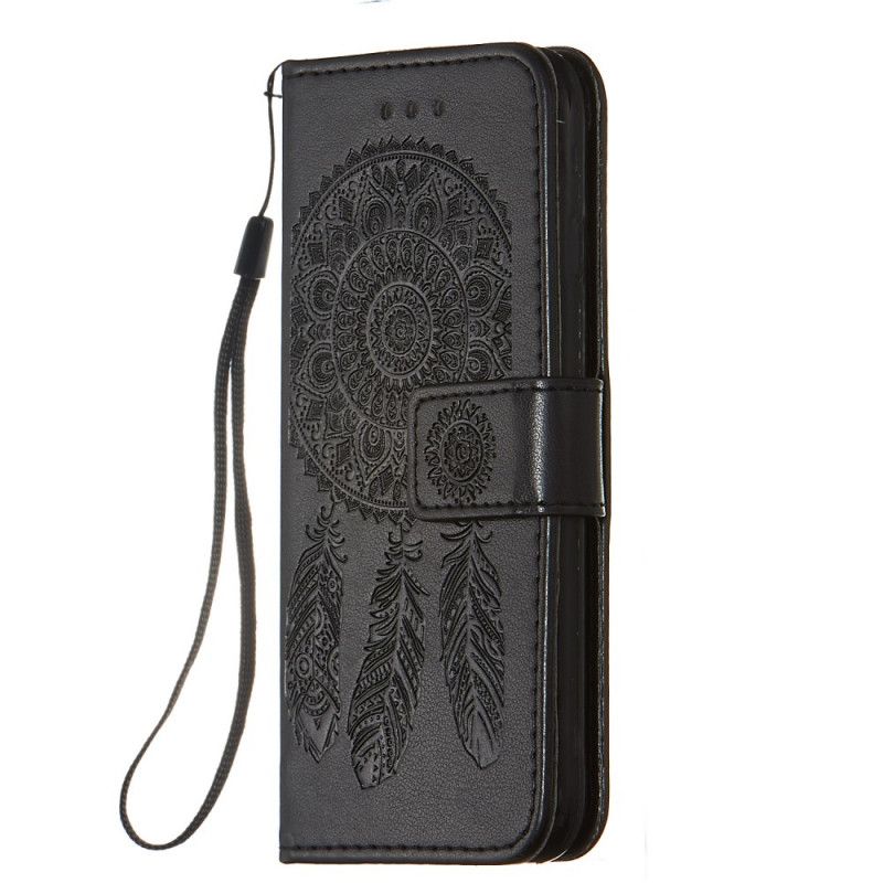 Folio Deksel iPhone 7 / 8 / SE 2 Svart Dreamcatcher-Trykk Og Stropp Beskyttelse