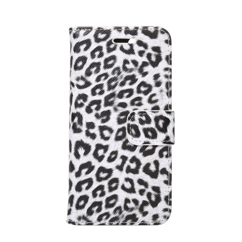 Lærdeksel Folio Deksel iPhone 7 / 8 / SE 2 Hvit Leopard