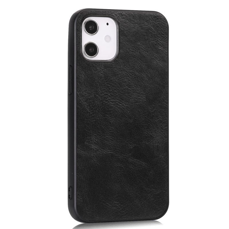 Deksel for iPhone 12 Mini Svart Elegant Skinneffekt