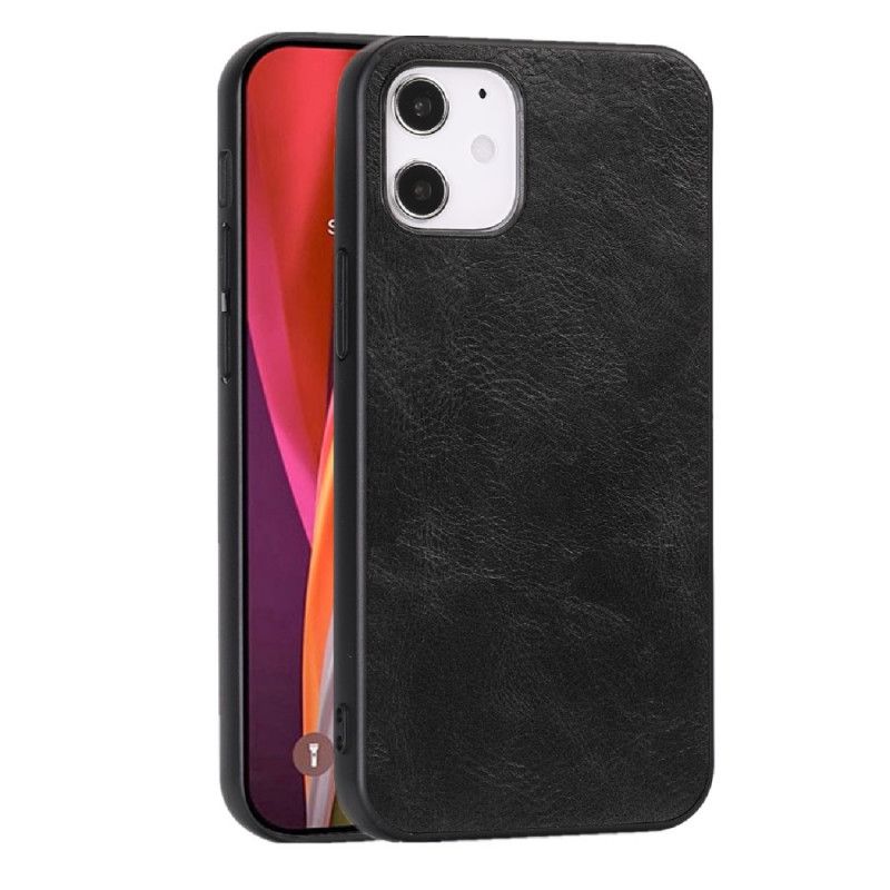 Deksel for iPhone 12 Mini Svart Elegant Skinneffekt