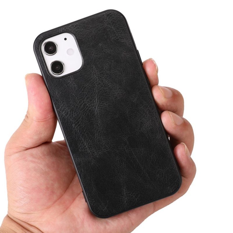 Deksel for iPhone 12 Mini Svart Elegant Skinneffekt