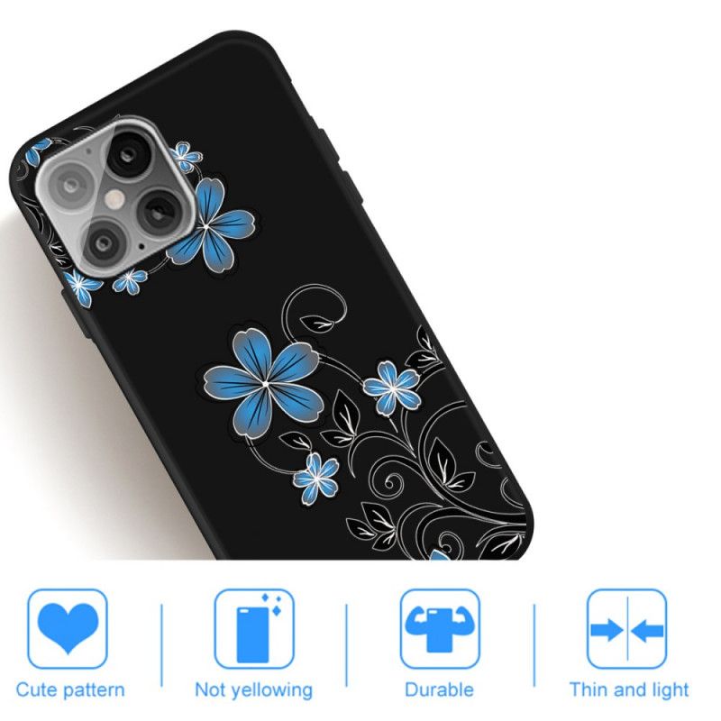 Deksel iPhone 12 Mini Blå Blomster