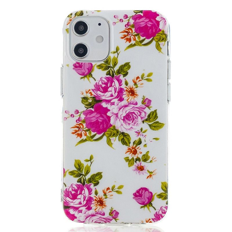 Deksel iPhone 12 Mini Fluorescerende Frihetsblomster