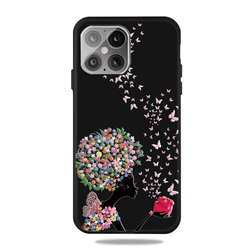 Deksel iPhone 12 Mini Kvinne Med Et Blomsterhode Beskyttelse