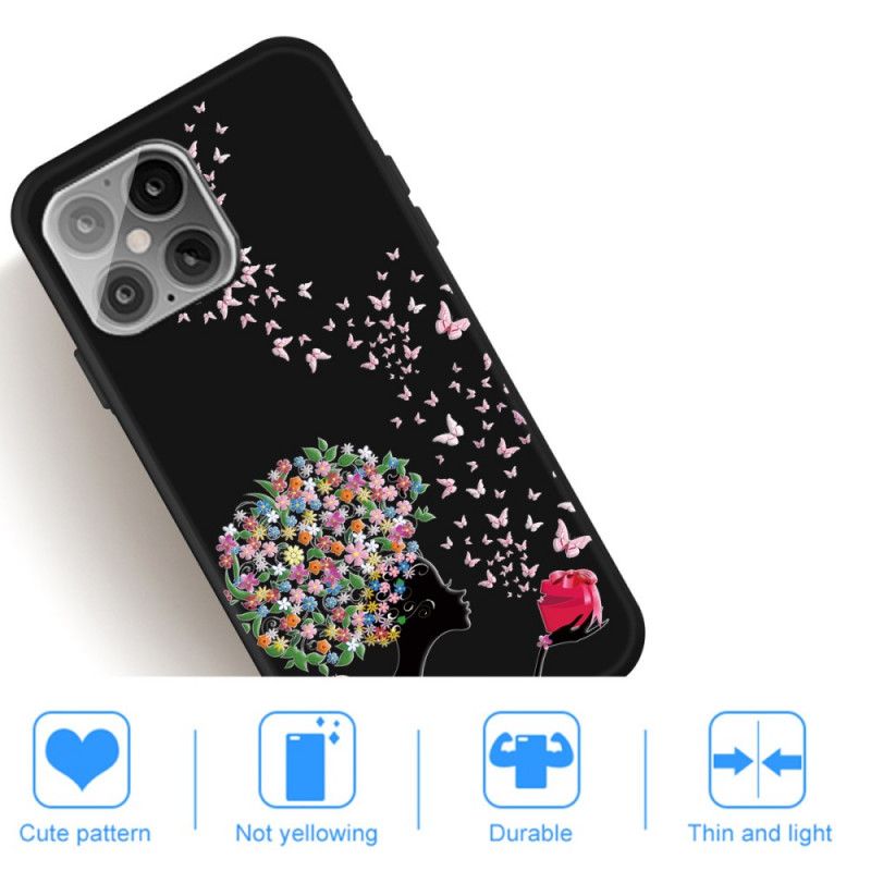 Deksel iPhone 12 Mini Kvinne Med Et Blomsterhode Beskyttelse