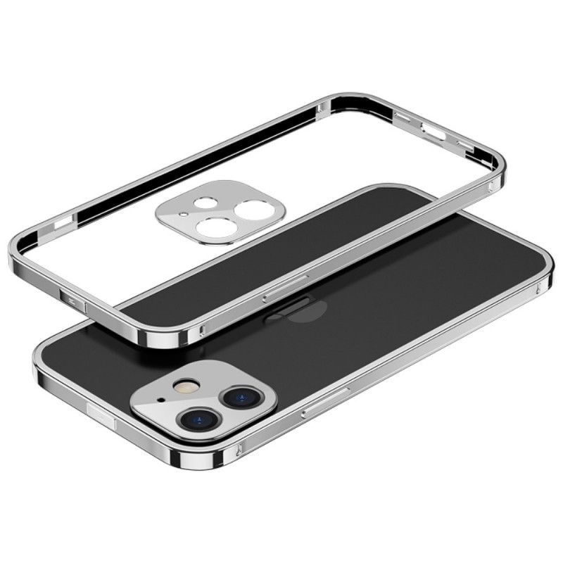 Deksel iPhone 12 Mini Lilla Gjennomsiktige Kanter Av Aluminiumslegering