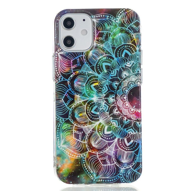 Deksel iPhone 12 Mini Svart Fluorescerende Blomsterserie