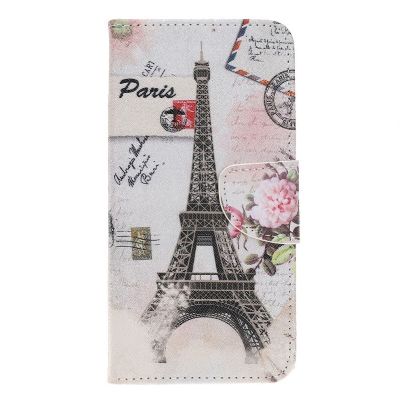 Folio Deksel for iPhone 12 Mini Retro Eiffeltårnet