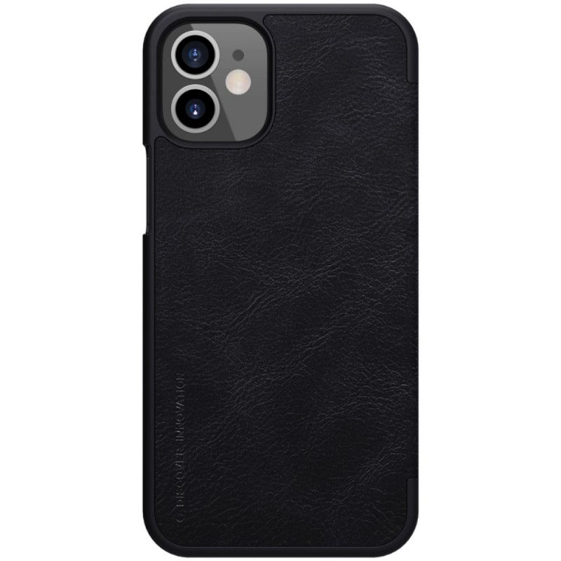 Folio Deksel for iPhone 12 Mini Svart Nillkin Qin-Serien