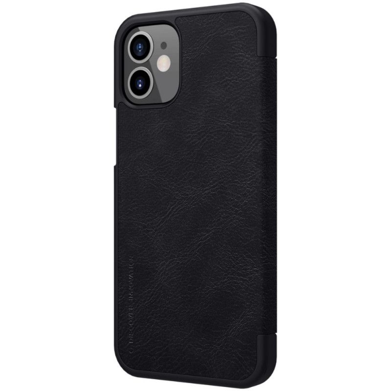 Folio Deksel for iPhone 12 Mini Svart Nillkin Qin-Serien