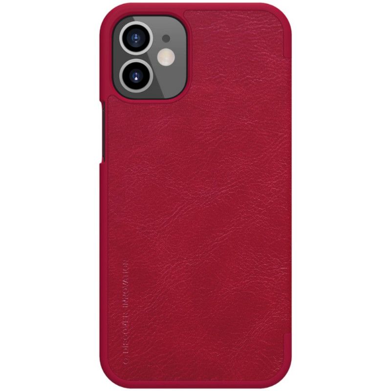 Folio Deksel for iPhone 12 Mini Svart Nillkin Qin-Serien