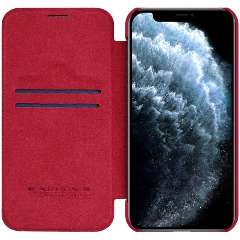 Folio Deksel for iPhone 12 Mini Svart Nillkin Qin-Serien