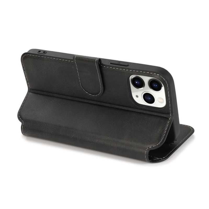 Folio Deksel for iPhone 12 Mini Svart Retro Skinnstil