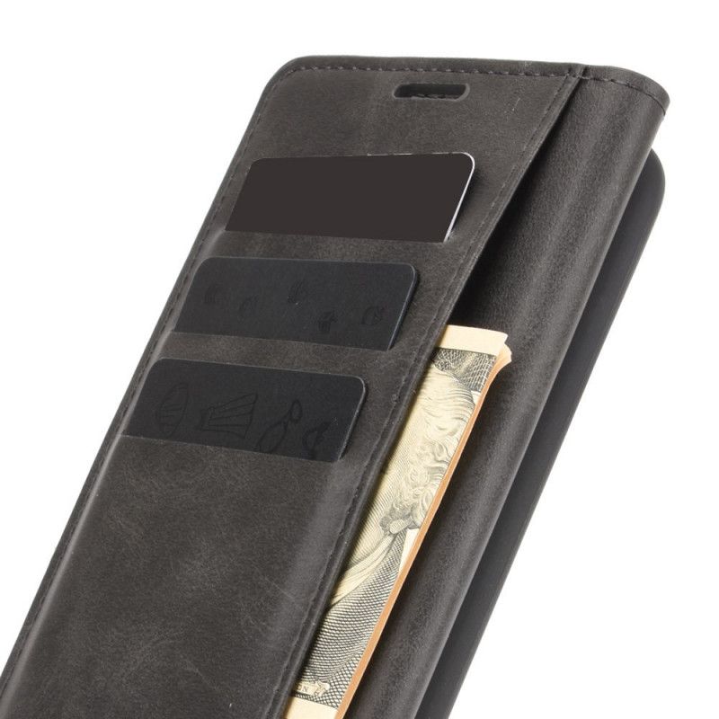 Folio Deksel for iPhone 12 Mini Svart Vintage Skinnstil