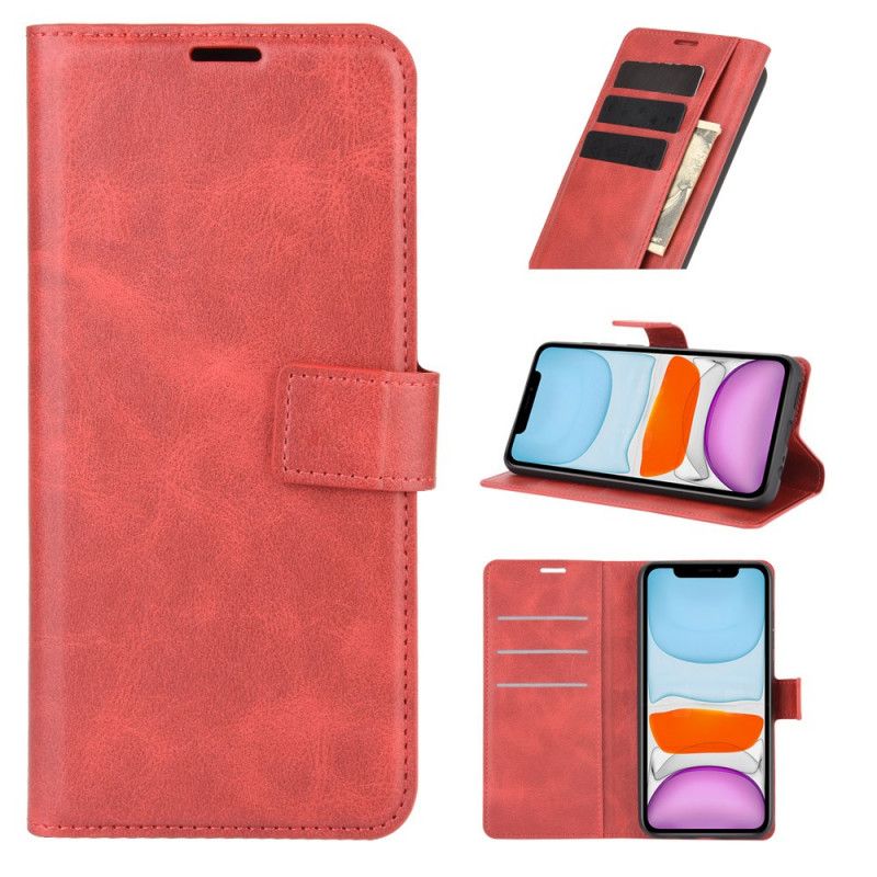 Folio Deksel for iPhone 12 Mini Svart Vintage Skinnstil