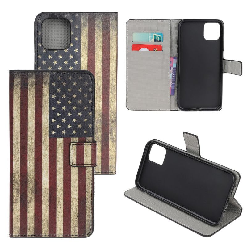 Folio Deksel for iPhone 12 Mini Usas Flagg