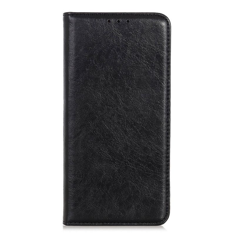 Folio Deksel iPhone 12 Mini Svart Elegant Delt Skinn