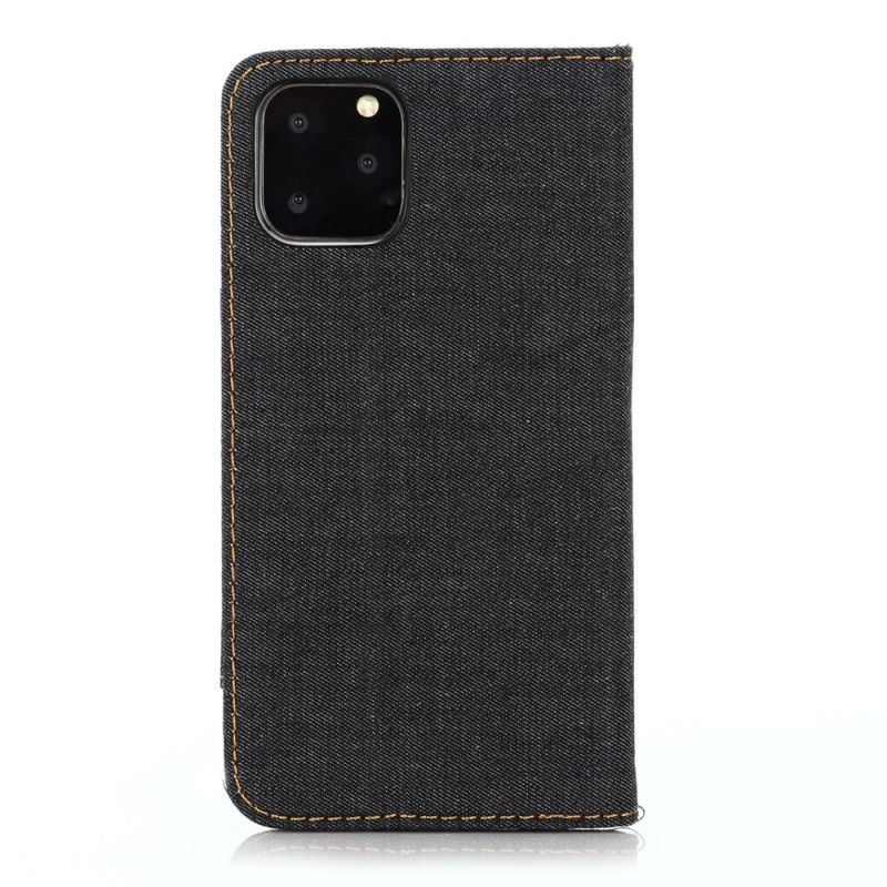 Folio Deksel iPhone 12 Mini Svart Mobildeksel Jeanslomme Foran Kortholder