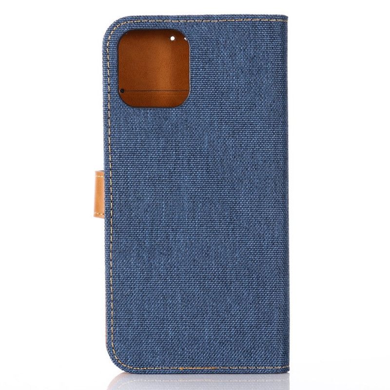 Lærdeksel Folio Deksel iPhone 12 Mini Svart Klassiske Jeans