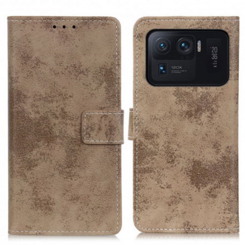 Folio Deksel Xiaomi Mi 11 Ultra Vintage Skinneffekt Beskyttelse Deksel