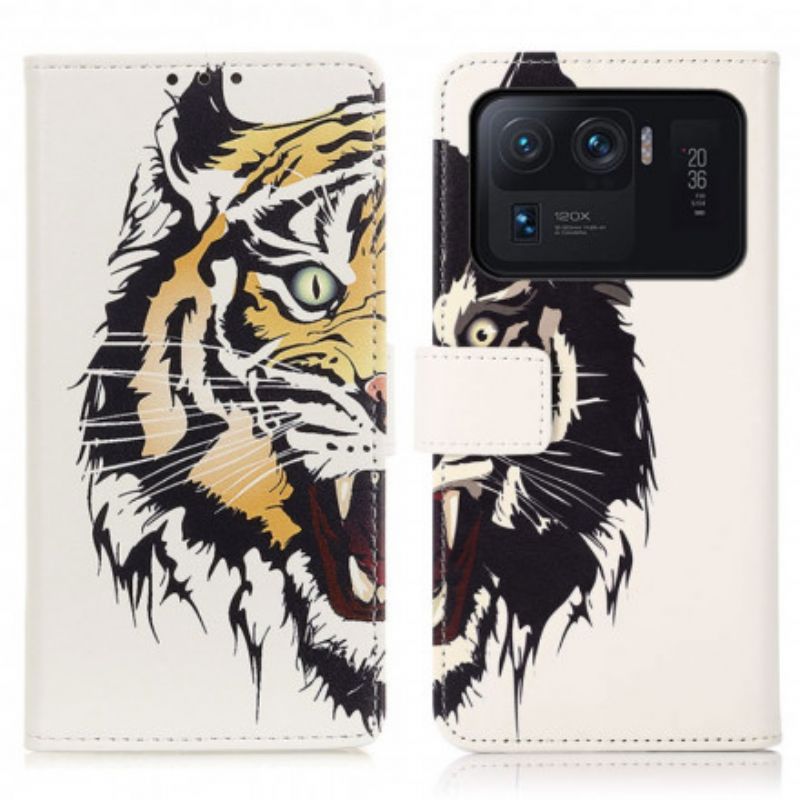 Lærdeksel Folio Deksel Xiaomi Mi 11 Ultra Fierce Tiger