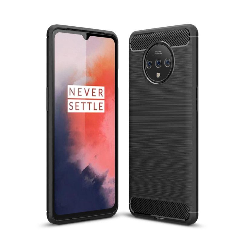 Deksel for OnePlus 7T Svart Børstet Karbonfiber