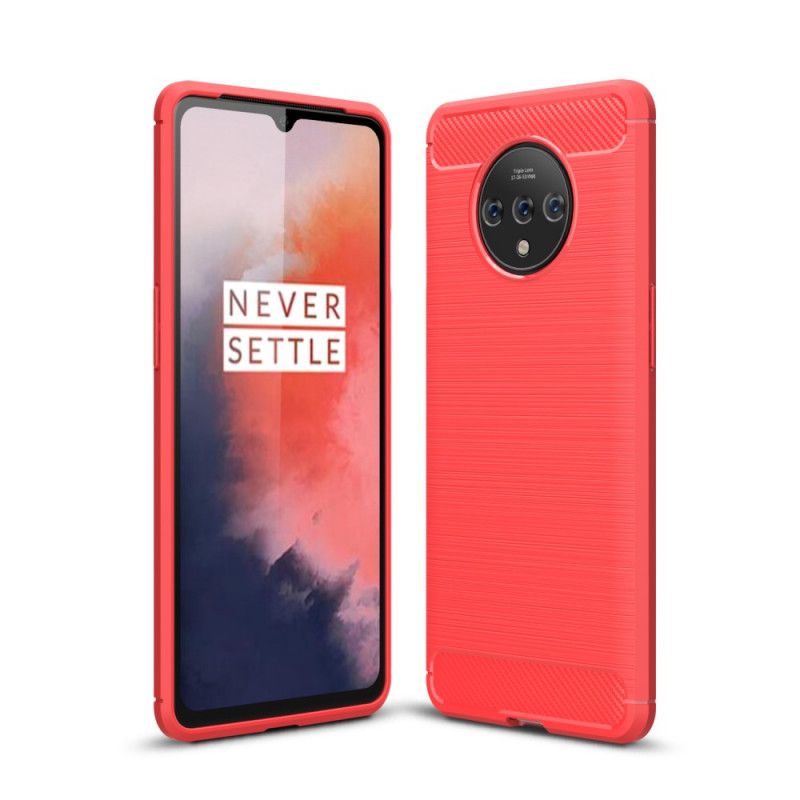 Deksel for OnePlus 7T Svart Børstet Karbonfiber