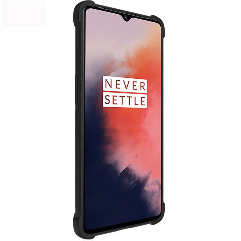 Deksel for OnePlus 7T Svart Fleksibel Silikon Med Imak Skjermfilm