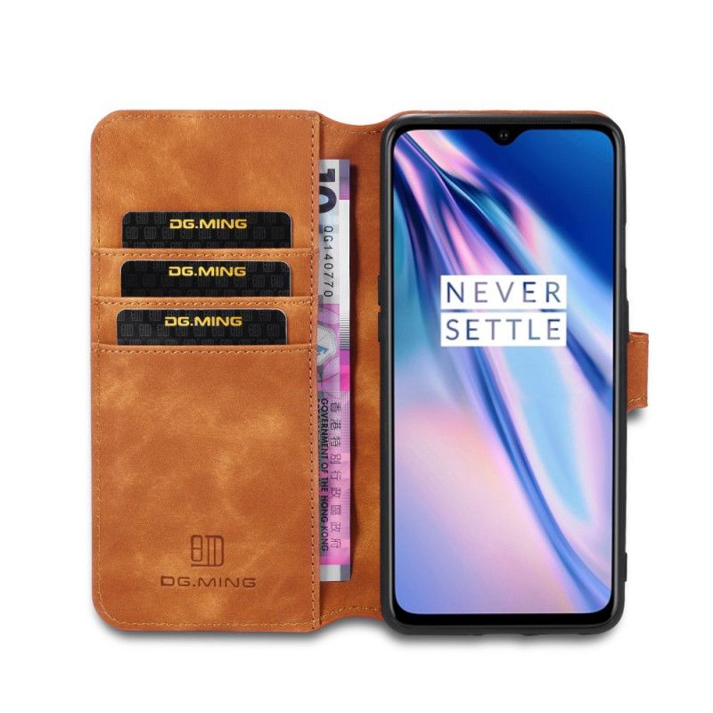 Folio Deksel OnePlus 7T Svart Retro Dg.Ming Beskyttelse