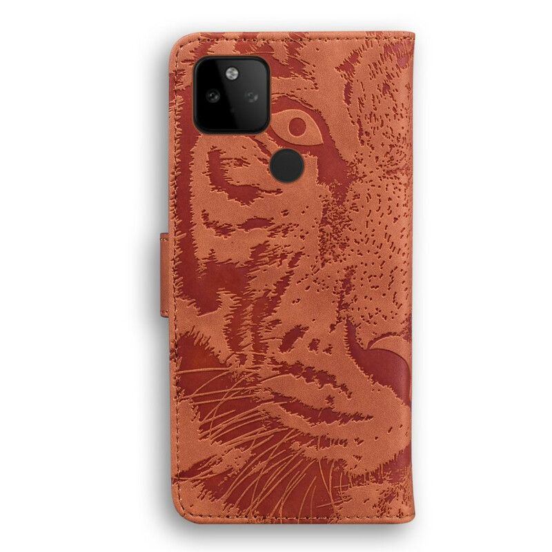 Folio Deksel Google Pixel 5a 5g Tiger Face Print