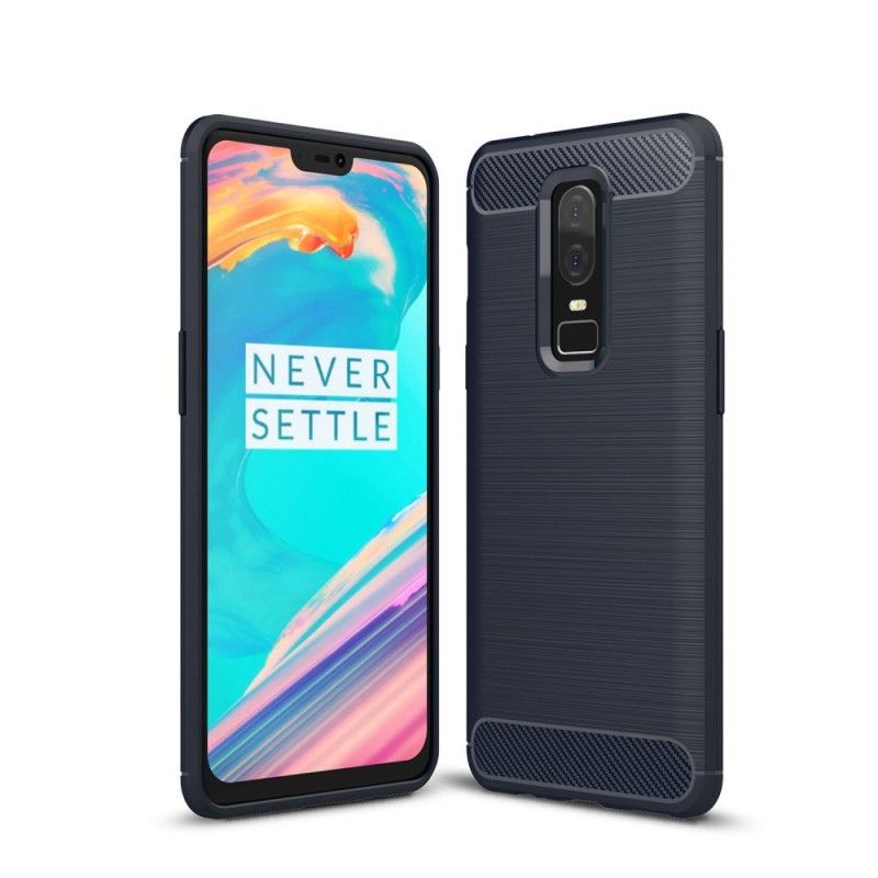 Deksel for OnePlus 6 Svart Børstet Karbonfiber